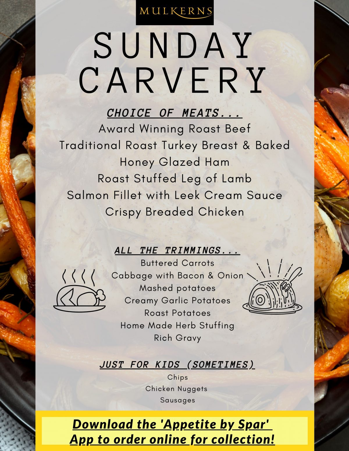 Sunday Carvery At Mulkerns, New Menu & Online Ordering! Mulkerns