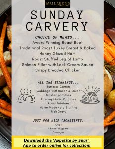 Sunday Carvery Menu
