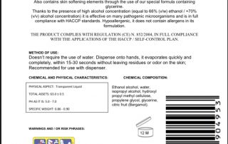 Hand Sanitiser Data Sheet