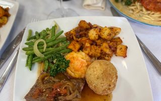 Peppered Crusted Slow Cooked Beef with Braised Onions